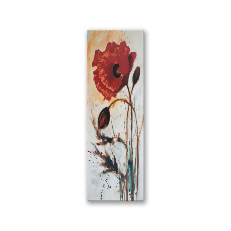Modernes Wandbild - Gemalte Mohnblume | Feeby