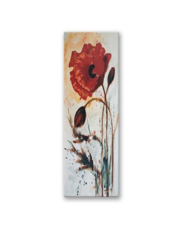 Modernes Wandbild - Gemalte Mohnblume | Feeby