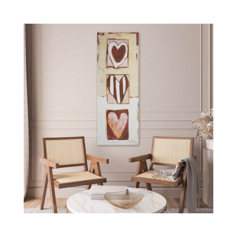 Leinwanddruck - Drei Herzen | Feeby