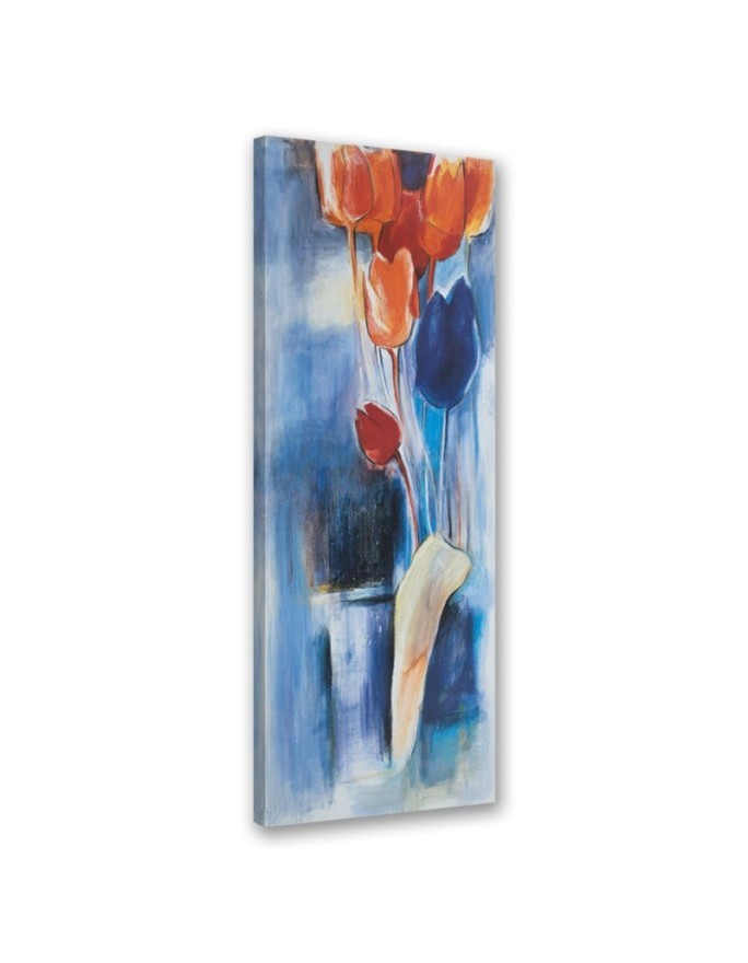 Leinwandbild - Bunte Blumen gemalt | Feeby