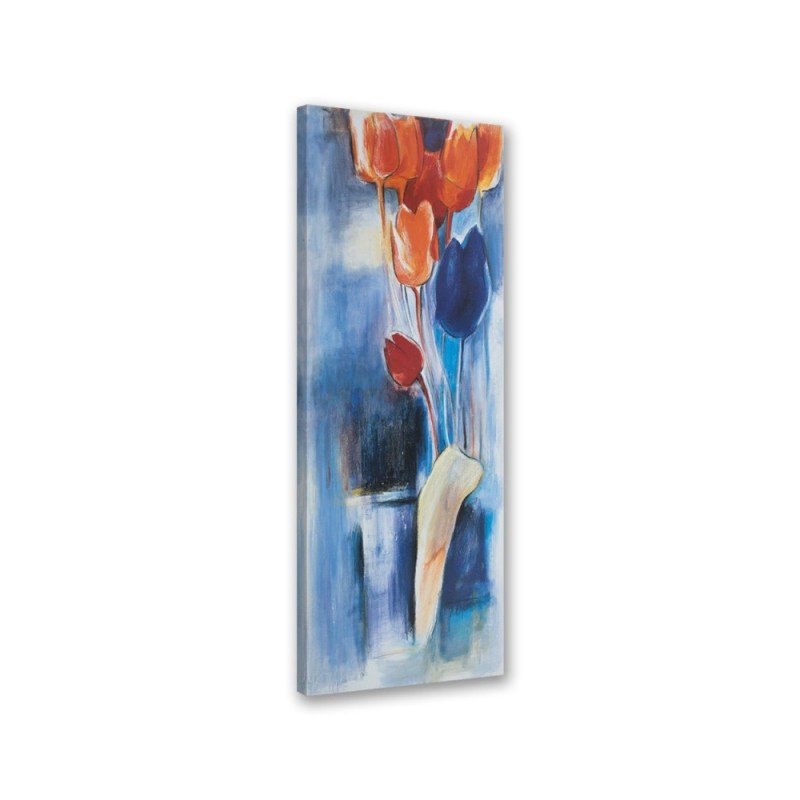 Leinwandbild - Bunte Blumen gemalt | Feeby