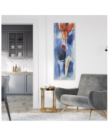 Leinwandbild - Bunte Blumen gemalt | Feeby