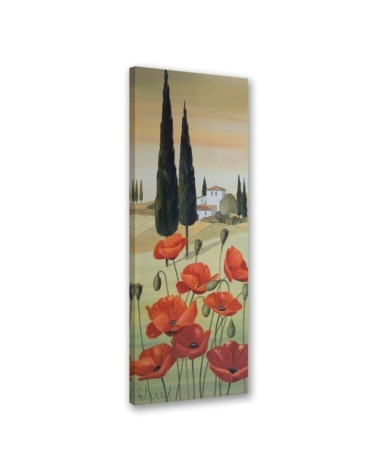 Modernes Wandbild - Toskanische Landschaft mit Mohnblumen | Feeby