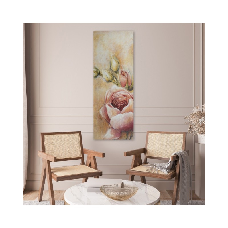 Leinwandbild - Rosa Rosen gemalt | Feeby