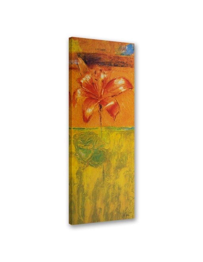 Modernes Wandbild - Seerosenblüte gemalt | Feeby