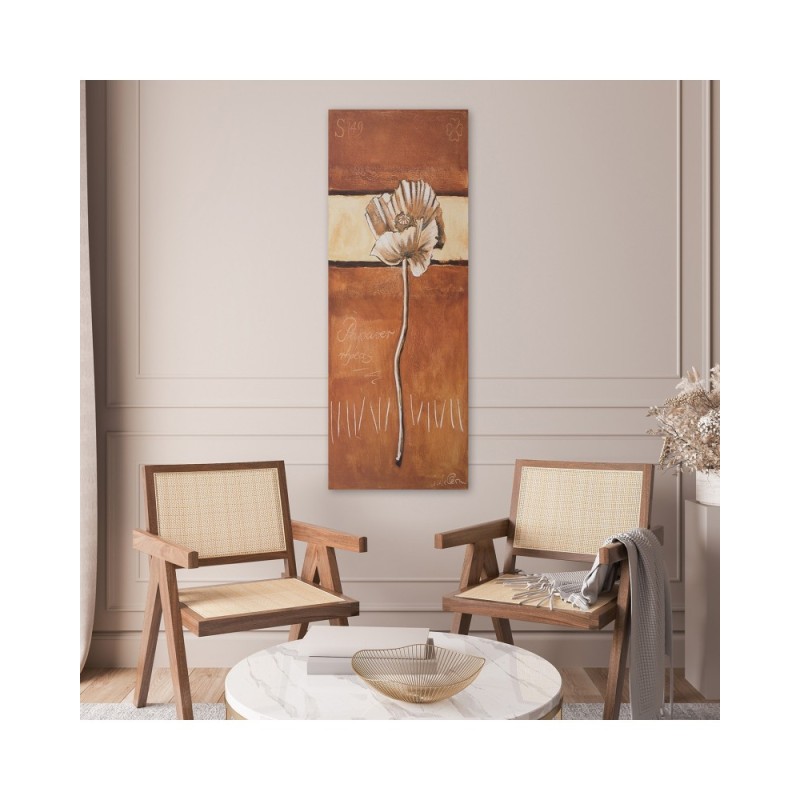 Leinwanddruck - Einsamer Mohn gemalt | Feeby