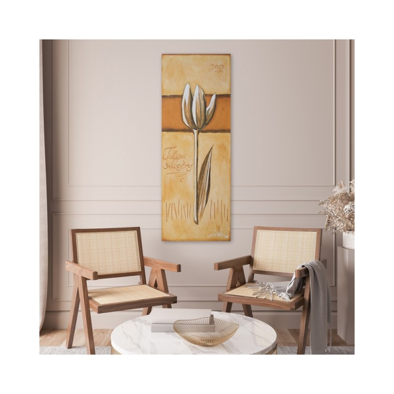 Leinwandbild - Gemalte Tulpe | Feeby