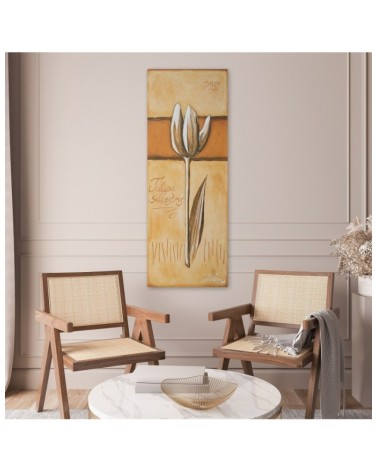 Leinwandbild - Gemalte Tulpe | Feeby