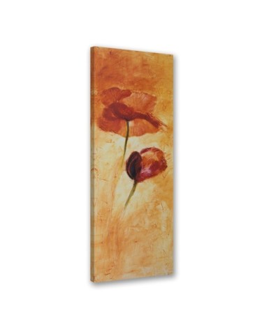 Bild auf Leinwand - Zwei gemalte Mohnblumen | Feeby