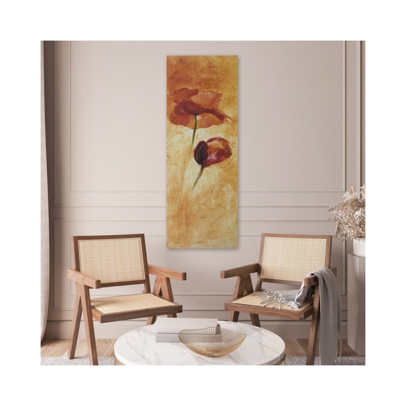 Bild auf Leinwand - Zwei gemalte Mohnblumen | Feeby
