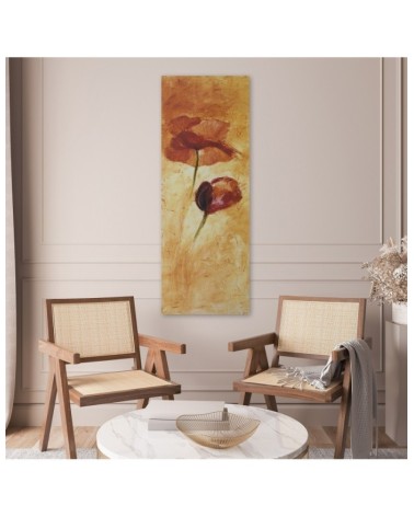 Bild auf Leinwand - Zwei gemalte Mohnblumen | Feeby