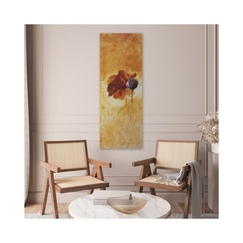 Leinwandbild modern - Gemalte Mohnblume | Feeby