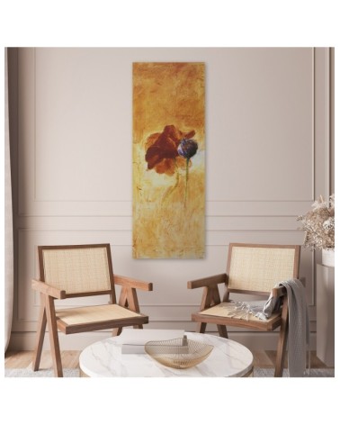 Leinwandbild modern - Gemalte Mohnblume | Feeby