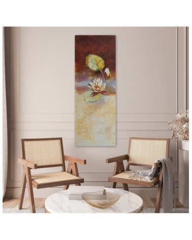 Leinwandbild - Seerosenblüte gemalt | Feeby