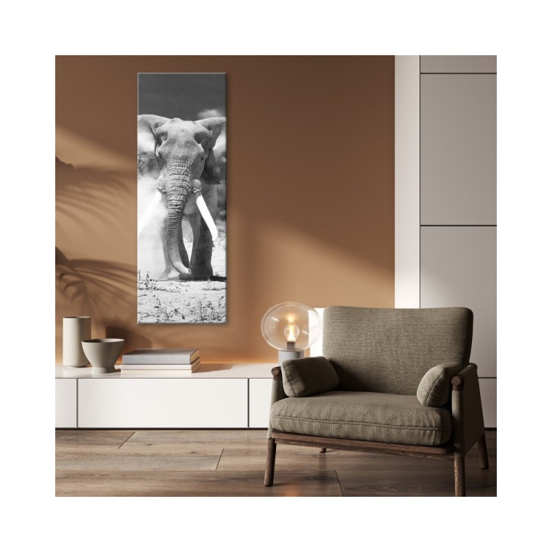 Leinwandbild - Afrikanischer Elefant schwarz und weiß | Feeby
