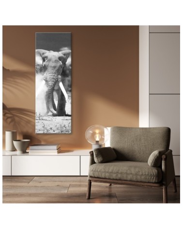 Leinwandbild - Afrikanischer Elefant schwarz und weiß | Feeby