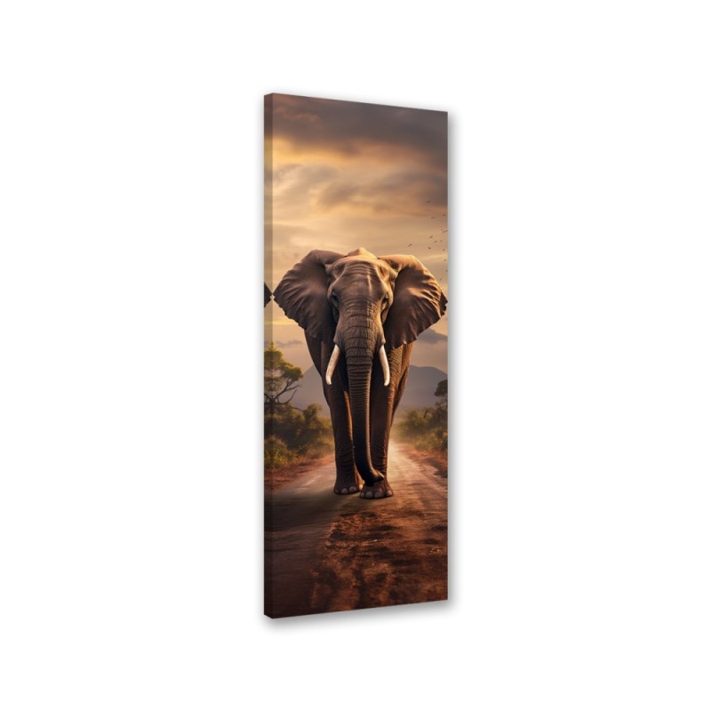 Modernes Wandbild - Laufender Elefant | Feeby