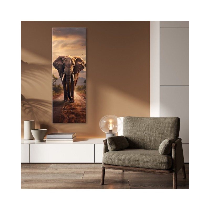 Modernes Wandbild - Laufender Elefant | Feeby