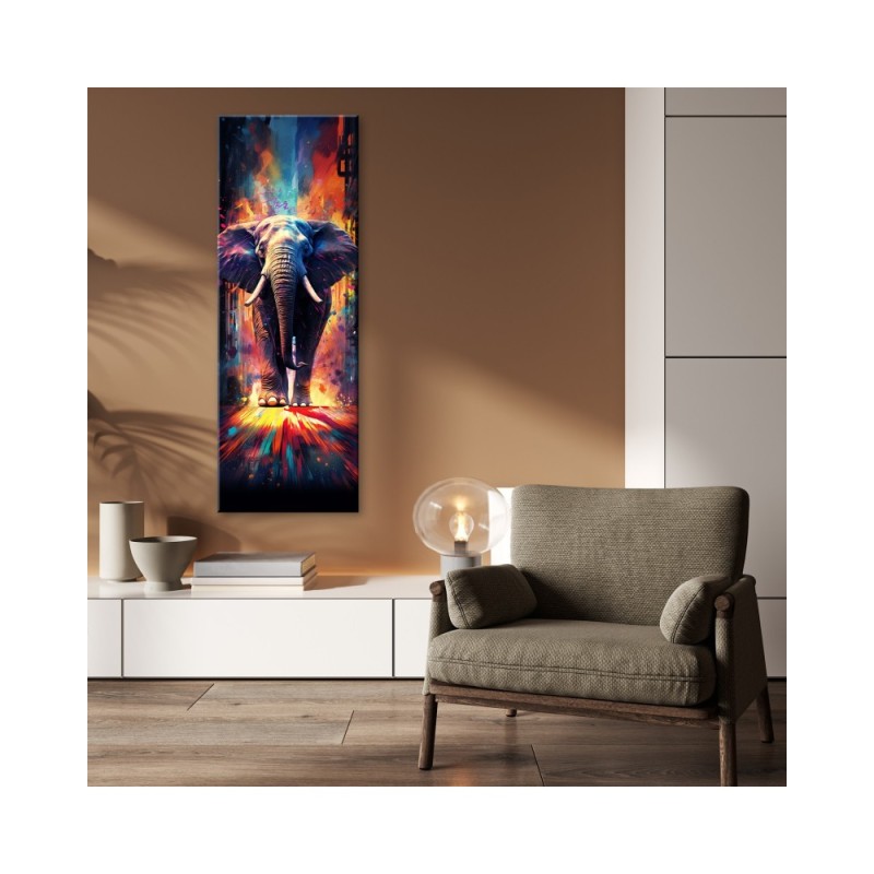 Bild auf Leinwand - Farbiger Elefant | Feeby