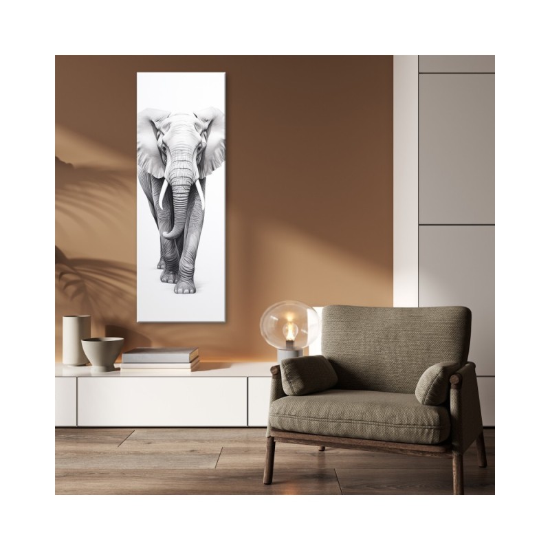 Leinwanddruck - Monochromer Elefant | Feeby