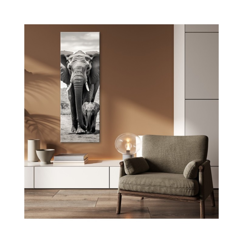 Leinwandbild - Schwarzer und weißer Elefant | Feeby