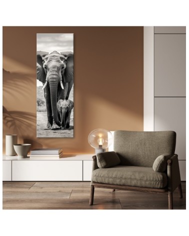 Leinwandbild - Schwarzer und weißer Elefant | Feeby