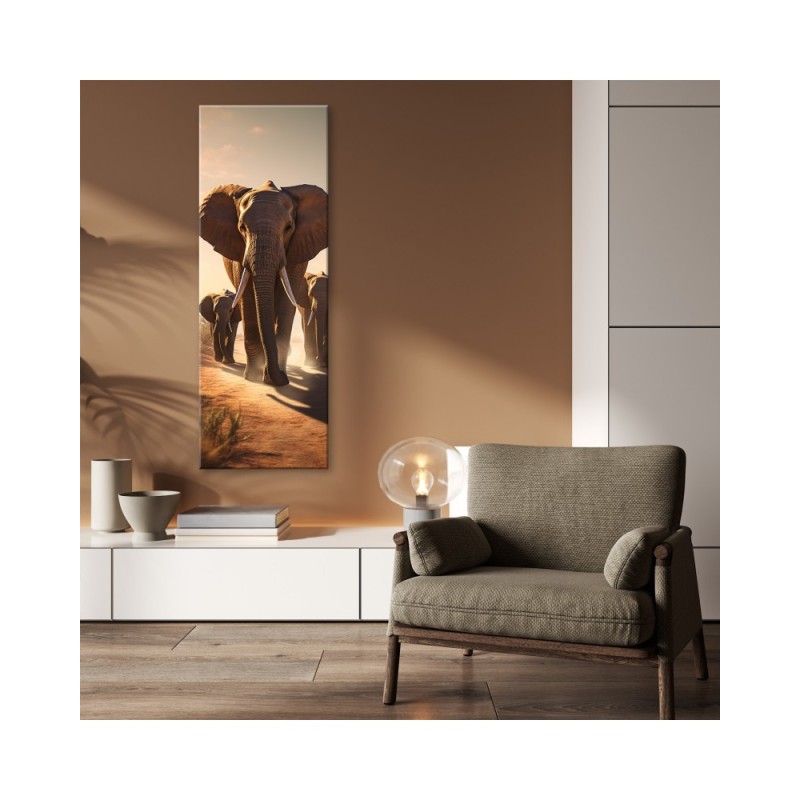 Bild auf Leinwand - Umherziehende Elefanten | Feeby