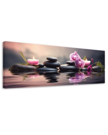 Canvas print for living room - Zen orchid composition | FEEBY