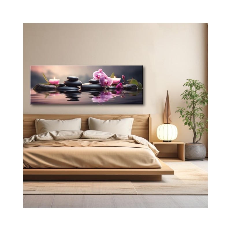 Bild auf Leinwand - Zen Orchidee Zusammensetzung | Feeby
