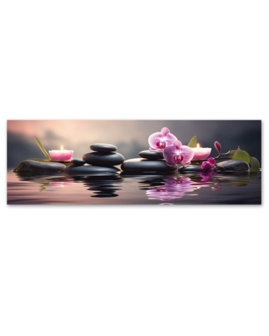 Bild auf Leinwand - Zen Orchidee Zusammensetzung | Feeby