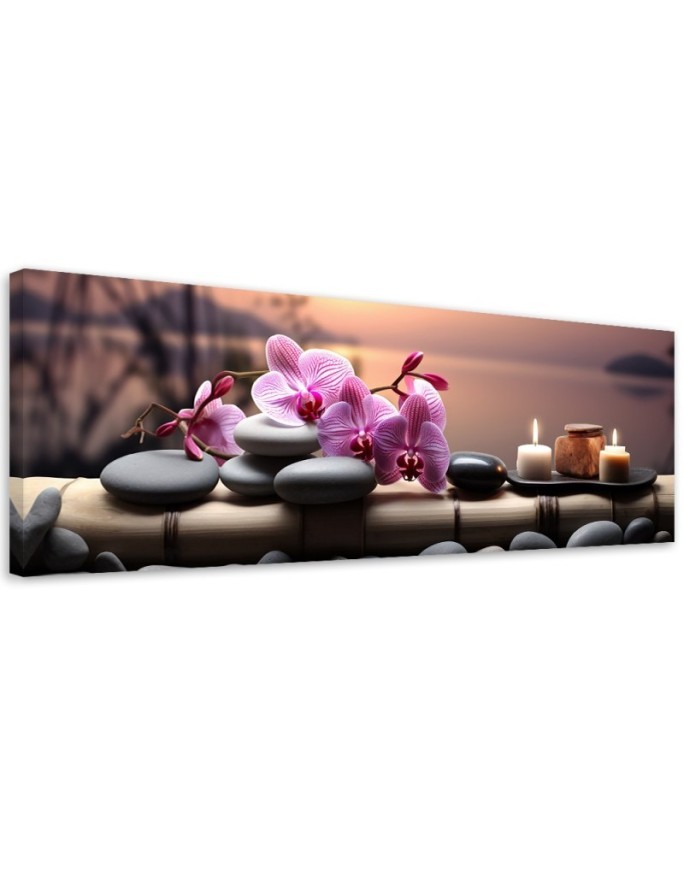 Bild auf Leinwand - Rosa Zen-Orchideen | Feeby