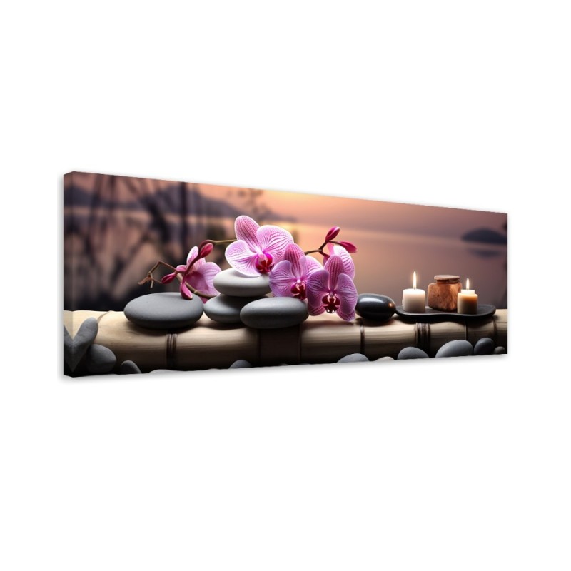 Bild auf Leinwand - Rosa Zen-Orchideen | Feeby