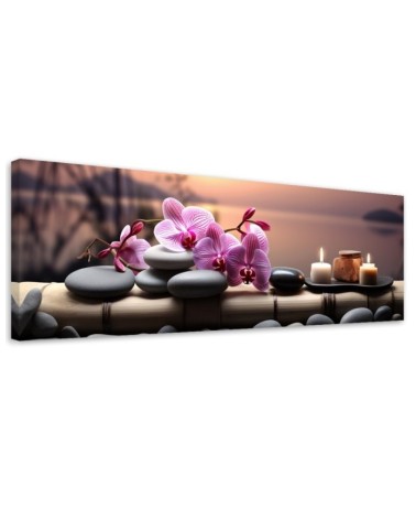 Canvas print for the wall - Pink zen orchids | FEEBY