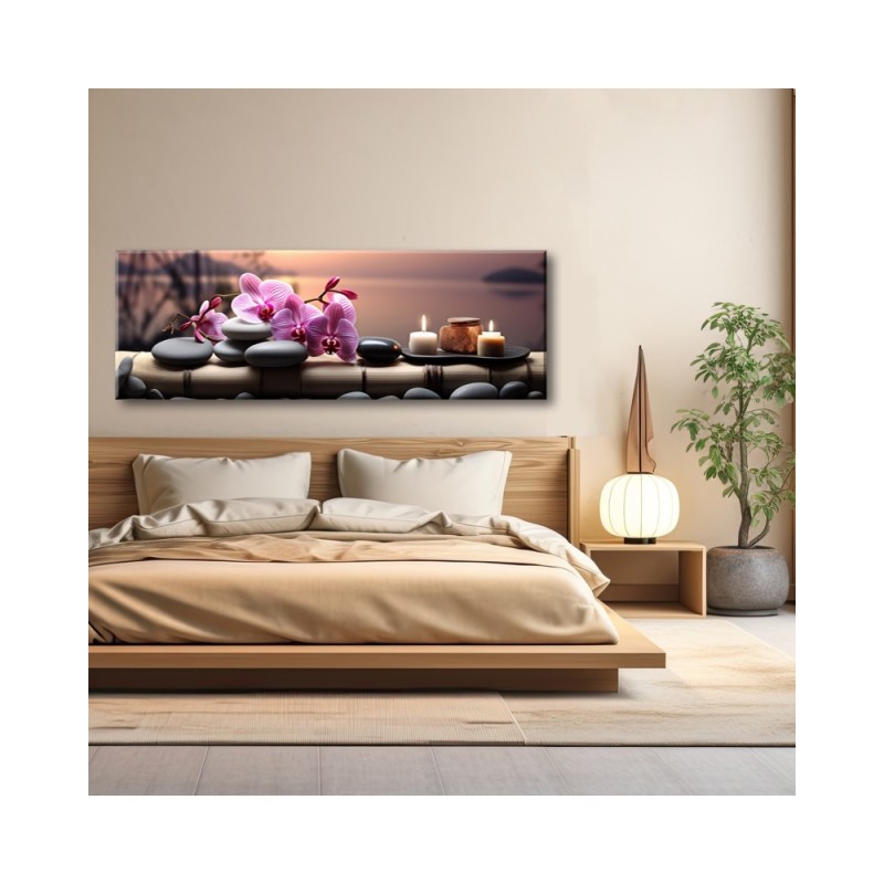 Bild auf Leinwand - Rosa Zen-Orchideen | Feeby