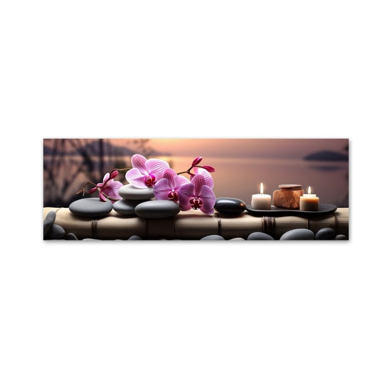 Bild auf Leinwand - Rosa Zen-Orchideen | Feeby