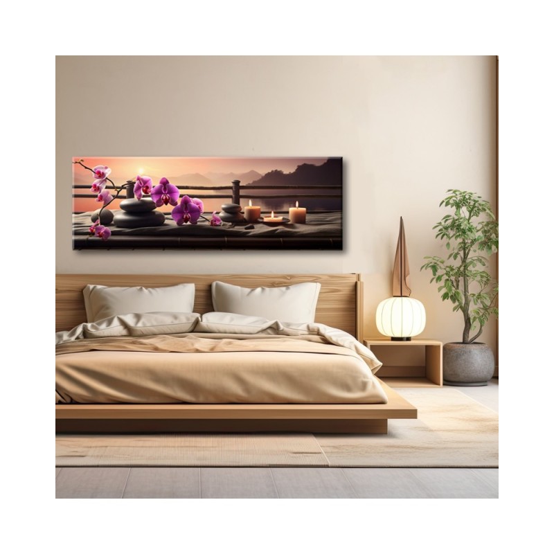 Leinwandbild - Orientalische Orchideensteine | Feeby