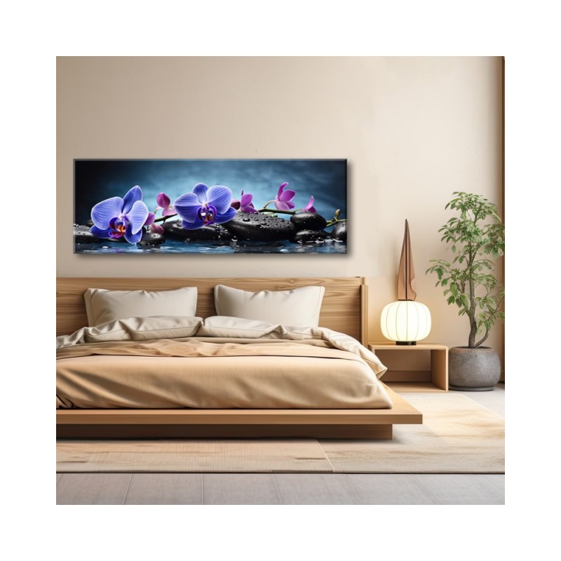 Leinwandbild - Blaue Zen-Orchidee | Feeby