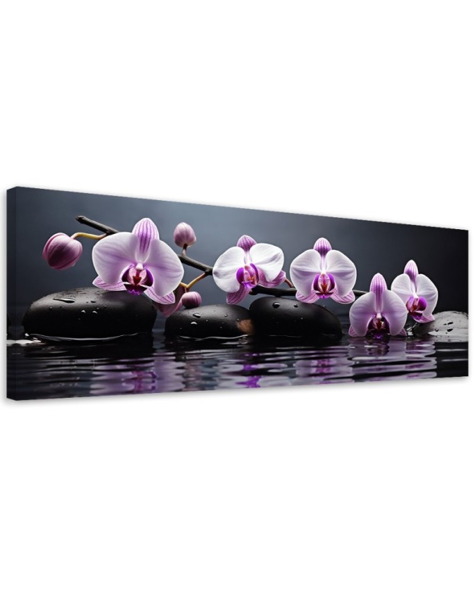 Wandbild für Wohnzimmer - Spa Zen Orchidee | Feeby