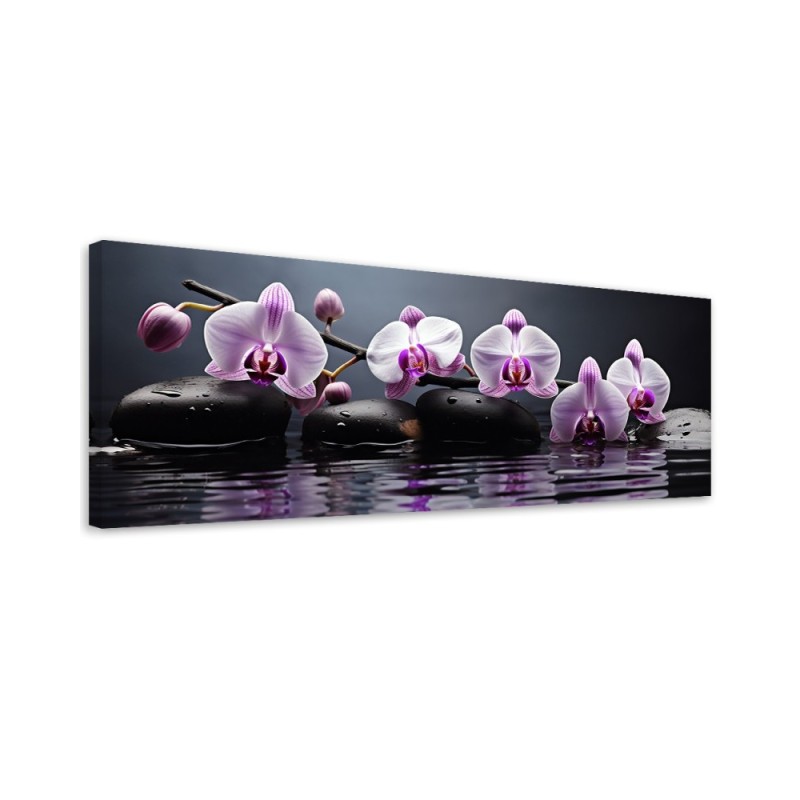 Wandbild für Wohnzimmer - Spa Zen Orchidee | Feeby