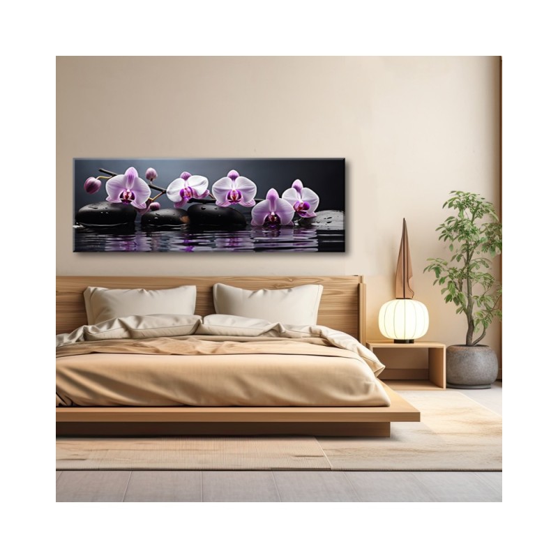 Wandbild für Wohnzimmer - Spa Zen Orchidee | Feeby