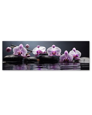 Wandbild für Wohnzimmer - Spa Zen Orchidee | Feeby