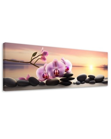 Decorative painting - Rose orchid and zen stones | FEEBY