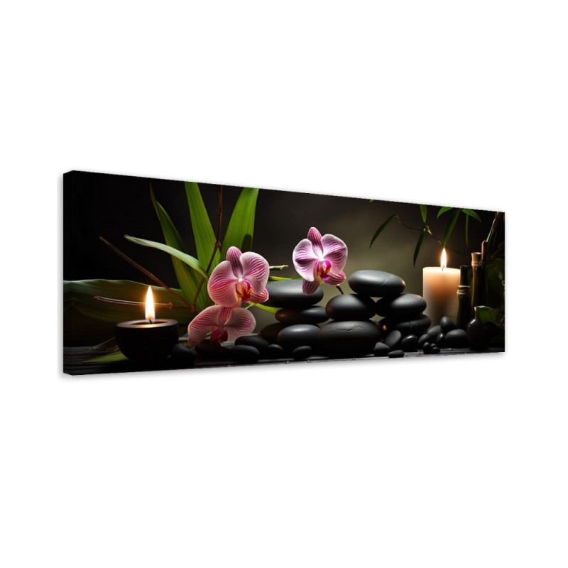 Leinwandbild - Orchidee Kerze Orchidee | Feeby