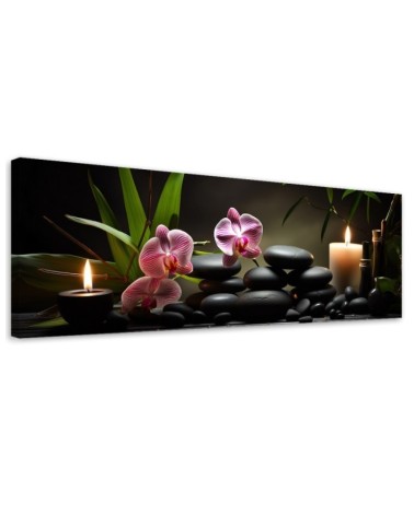 Leinwandbild - Orchidee Kerze Orchidee | Feeby