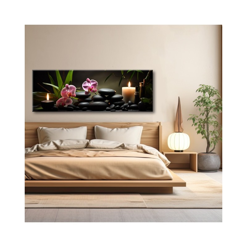 Leinwandbild - Orchidee Kerze Orchidee | Feeby