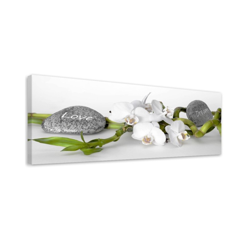 Obraz do pokoju - Biała orchidea zen | Feeby.pl