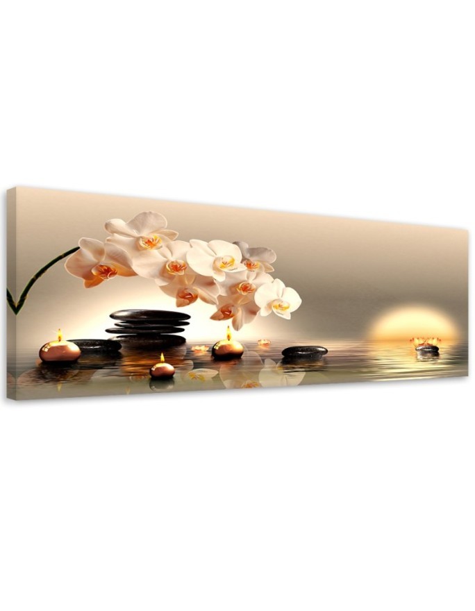 Leinwandbild - Zen-Blume Wassersteine | Feeby