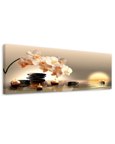 Canvas print for the bedroom - Zen Flower Water Stones | FEEBY