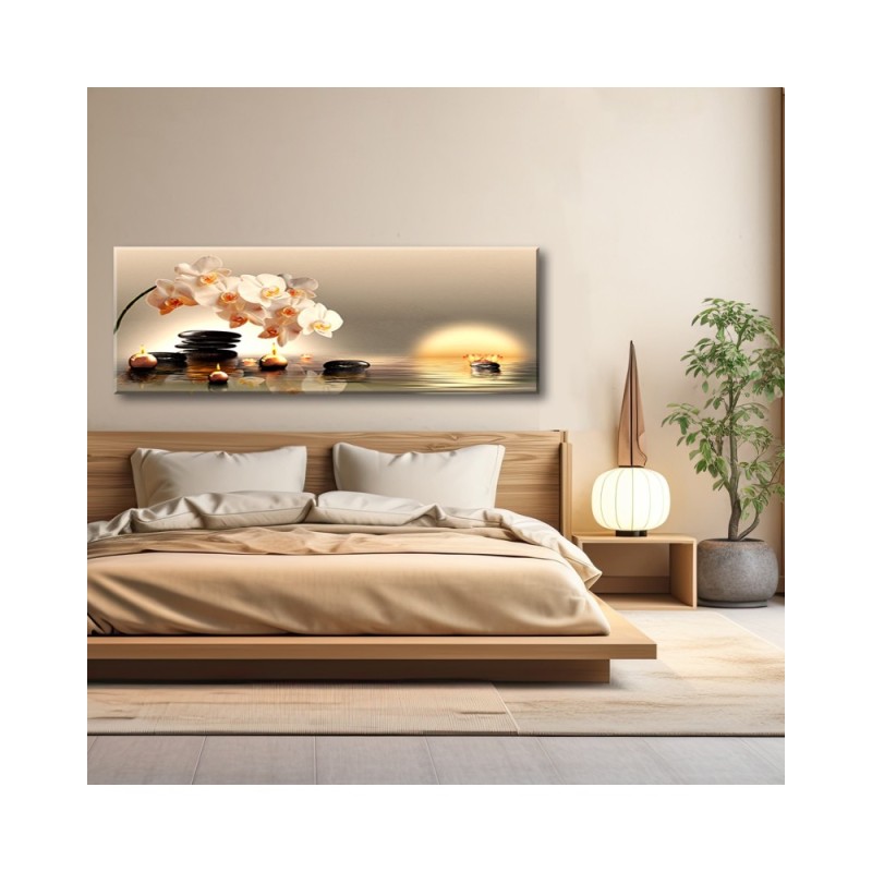 Leinwandbild - Zen-Blume Wassersteine | Feeby