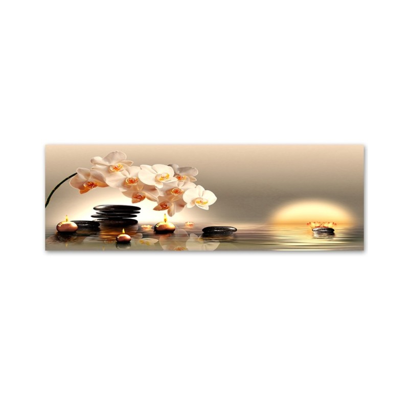 Leinwandbild - Zen-Blume Wassersteine | Feeby